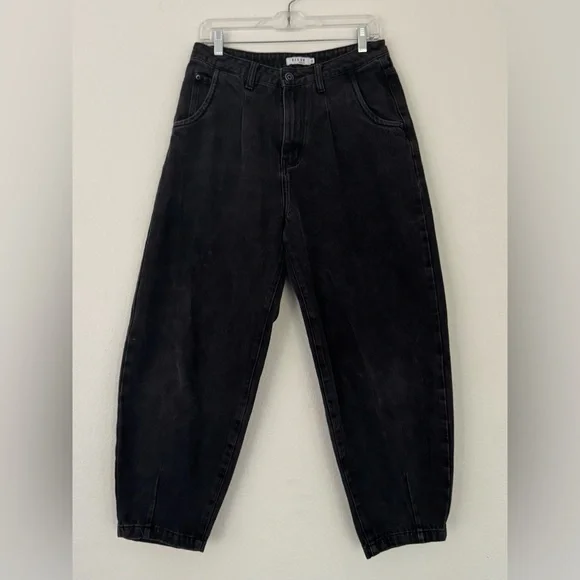 Black High Waist Barrel Jeans by Dissh - Picture 1 of 4